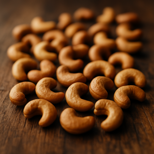 Close up van geroosterde cashewnoten